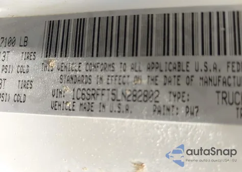 2020 Ram 1500 Big Horn 4X4 5'7 Box из США, поврежденный, VIN 1C6SRFFT5LN282802